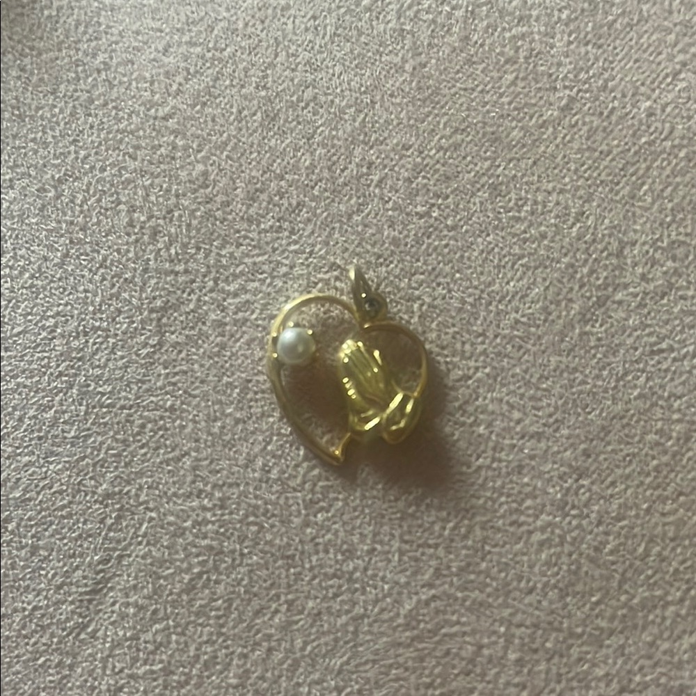 Gold and White Apple Necklace Pendant